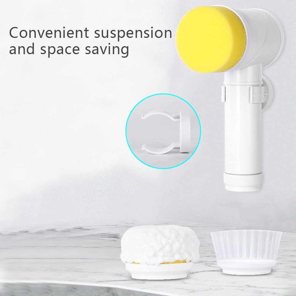 Electric Spin Scrubber with 3 Replaceable Brush Heads, Power Portable Cordless Rechargeable Cleaning Brush for Cleaning Bathroom, Tile, Tub, Floor, Sink, Window, Wall