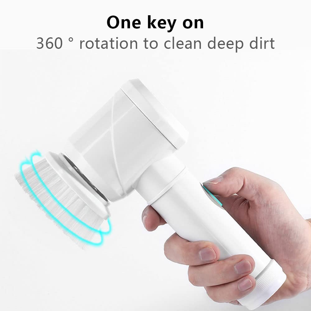 Electric Spin Scrubber with 3 Replaceable Brush Heads, Power Portable Cordless Rechargeable Cleaning Brush for Cleaning Bathroom, Tile, Tub, Floor, Sink, Window, Wall